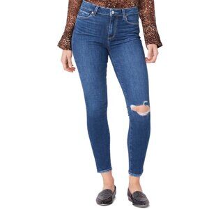 PAIGE Hoxton Ripped High Waist Ankle Skinny Jeans